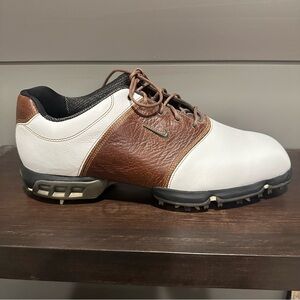 Nike‎ Men's White and Brown Golf Shoes Size 10